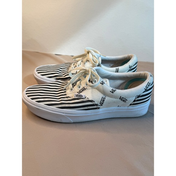 Vans Era ComfyCush Stripe & Logo Canvas Sneakers Women's US 7.5 Casual Shoes - Picture 1 of 5